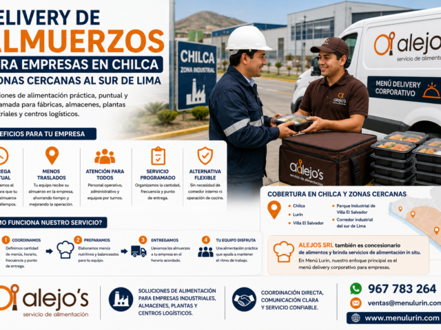Delivery de almuerzos para empresas en Chilca y zonas cercanas al sur de Lima