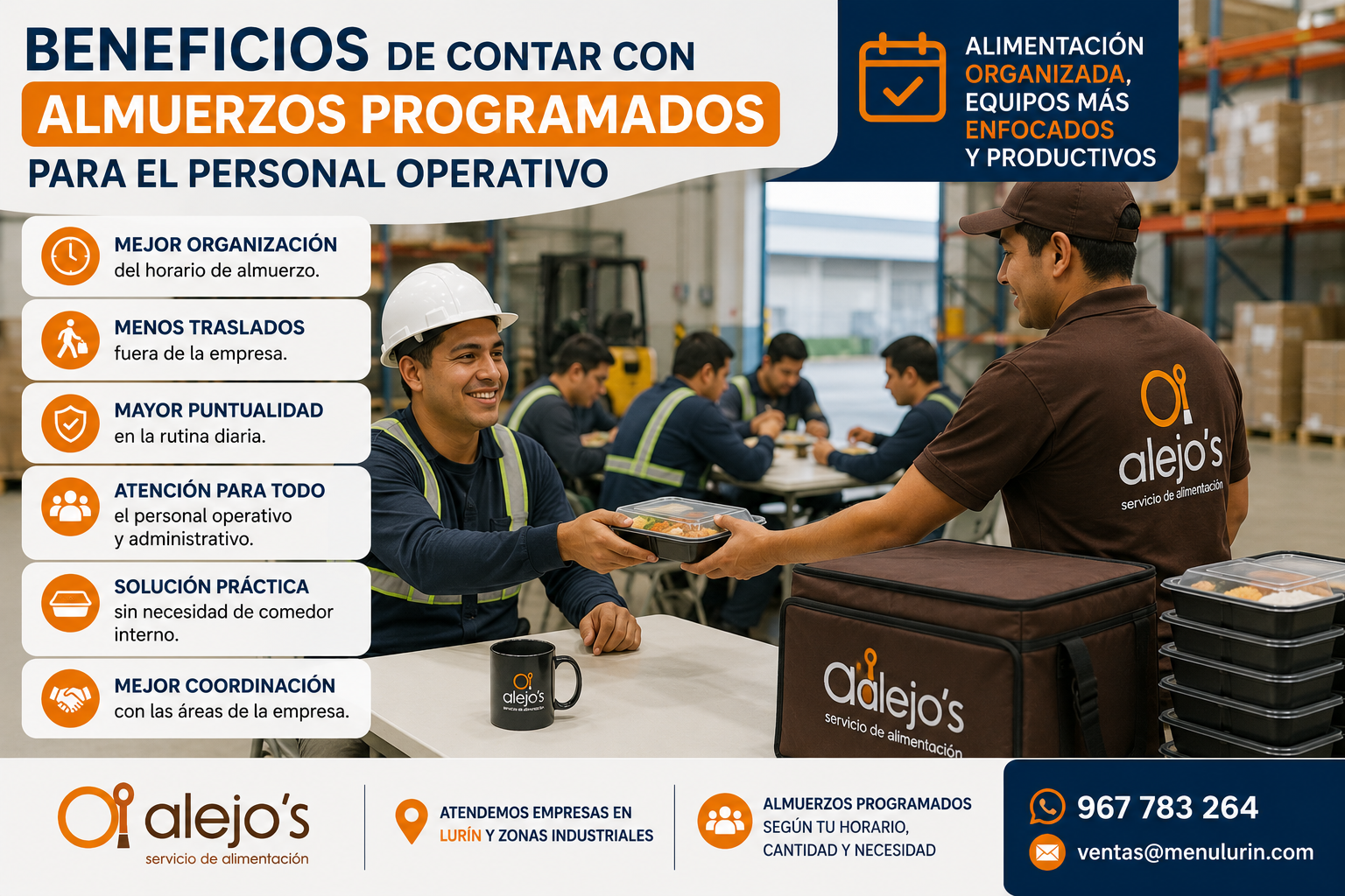 Beneficios de contar con almuerzos programados para el personal operativo
