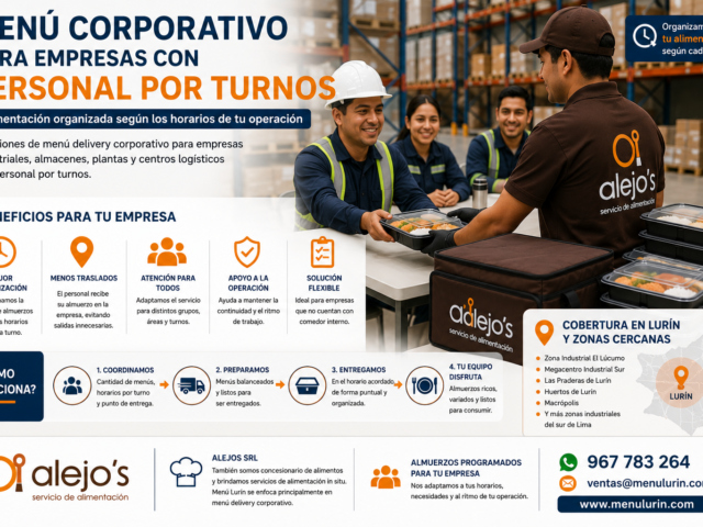 Menú corporativo para empresas con personal por turnos
