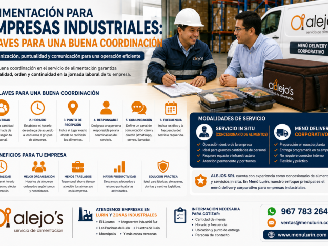 Alimentación para empresas industriales: claves para una buena coordinación